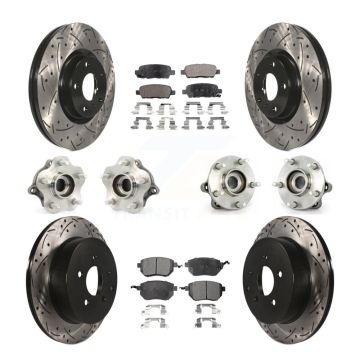 Front Rear Hub Bearing Coated Brake Rotor Pads Kit (10Pc) For 2005-2007 Nissan Murano AWD KBB-111229