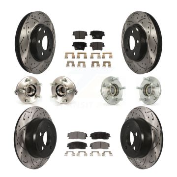 Front Rear Hub Bearing Coated Brake Rotor & Pad Kit (10Pc) For Dodge Chrysler 300 Charger KBB-111230