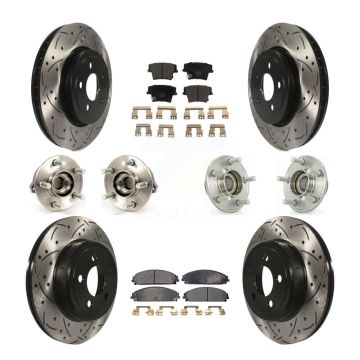Front Rear Hub Bearing Coat Brake Rotor Pads Kit (10Pc) For Chrysler 300 Dodge Challenger KBB-111231