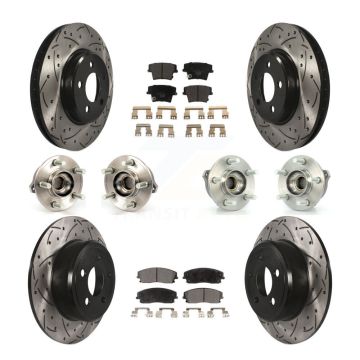 Front Rear Hub Bearing Coated Brake Rotor & Pad Kit (10Pc) For Dodge Charger Chrysler 300 KBB-111233
