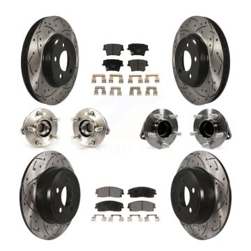 Front Rear Hub Bearing Coated Brake Rotor & Pad Kit (10Pc) For Chrysler 300 Dodge Charger KBB-111236
