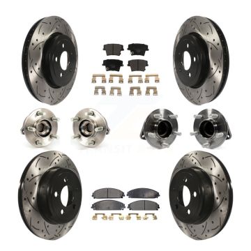 Front Rear Hub Bearing Coat Brake Rotor Pads Kit (10Pc) For Chrysler 300 Dodge Challenger KBB-111237