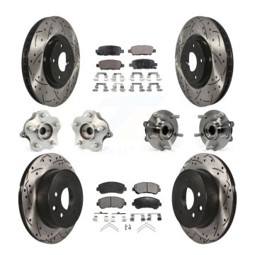 Front Rear Hub Bearing Coat Brake Rotor Pads Kit (10Pc) For Nissan Juke Nismo RS with AWD KBB-111244