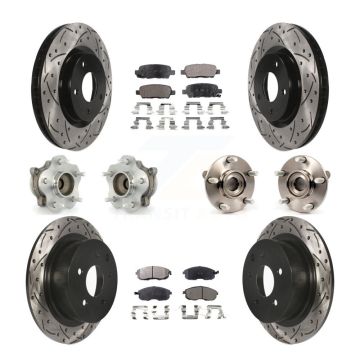 Front Rear Hub Bearing Coated Brake Rotor Pad Kit (10Pc) For Nissan Sentra SE-R with 2.5L KBB-111266