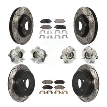 Front Rear Hub Bearings Coated Disc Brake Rotors And Pads Kit (10Pc) For Nissan Altima KBB-111269