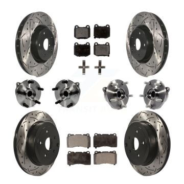 Front Rear Hub Bearing Coated Disc Brake Rotor Pads Kit (10Pc) For Subaru Impreza WRX STI KBB-111276