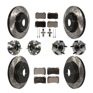 Front Rear Hub Bearing Coated Disc Brake Rotor & Pad Kit (10Pc) For Hyundai Genesis Coupe KBB-111280