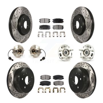 Front Rear Hub Bearing Coat Brake Rotor Pads Kit (10Pc) For Chevrolet Equinox GMC Terrain KBB-111284