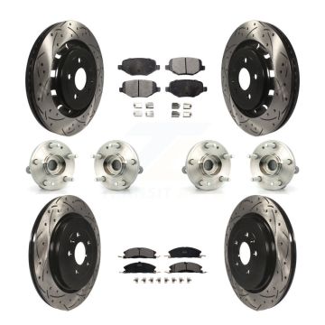 Front Rear Hub Bearing Coated Brake Rotor Pad Kit (10Pc) For Ford Explorer Police Utility KBB-111290