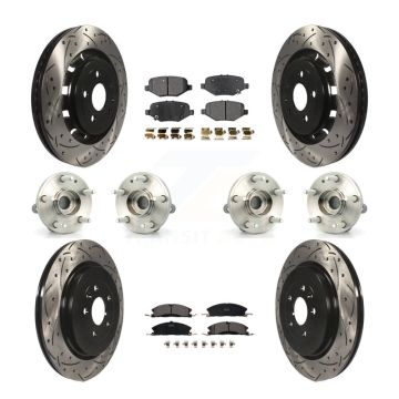 Front Rear Hub Bearings Coated Disc Brake Rotors And Pads Kit (10Pc) For Ford Explorer KBB-111291