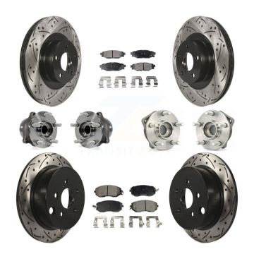Front Rear Hub Bearing Coated Disc Brake Rotor And Pad Kit (10Pc) For Subaru XV Crosstrek KBB-111301