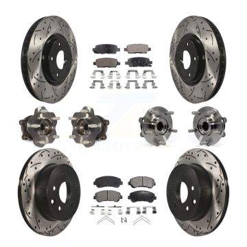 Front Rear Hub Bearing Coat Brake Rotor Pads Kit (10Pc) For Nissan Juke Nismo RS with AWD KBB-111310