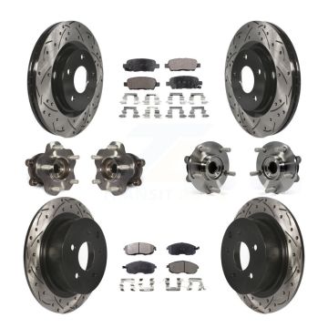 Front Rear Hub Bearing Coated Disc Brake Rotor And Ceramic Pad Kit (10Pc) For Nissan Juke KBB-111311