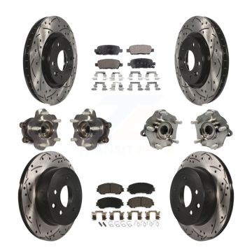 Front Rear Hub Bearing Coated Brake Rotor & Pad Kit (10Pc) For Nissan Rogue Sport Qashqai KBB-111312