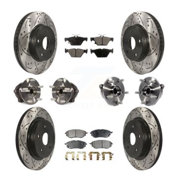 Front Rear Hub Bearing Coated Disc Brake Rotor Pad Kit (10Pc) For 2015 Subaru Legacy 2.5L KBB-111315