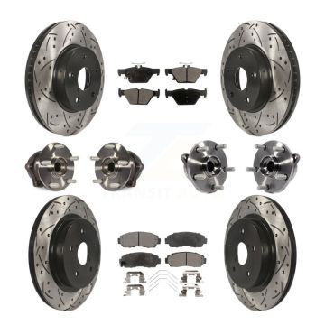 Front Rear Hub Bearing Coated Brake Rotor Pad Kit (10Pc) For 2016-2019 Subaru Legacy 2.5L KBB-111316