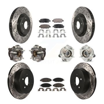 Front Rear Hub Bearing Coat Brake Rotor Pads Kit (10Pc) For Nissan Pathfinder Murano QX60 KBB-111317