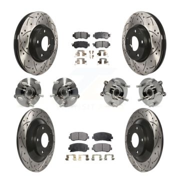 Front Rear Hub Bearing Coated Brake Rotor And Pad Kit (10Pc) For 2013-2015 Mazda CX-5 AWD KBB-111319