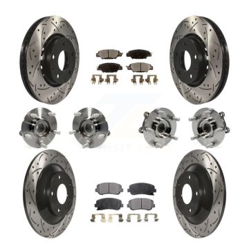 Front Rear Hub Bearing Coated Disc Brake Rotor And Ceramic Pads Kit (10Pc) For Mazda CX-5 KBB-111320