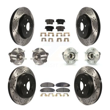 Front Rear Hub Bearing Coated Brake Rotor & Pad Kit (10Pc) For Dodge Charger Chrysler 300 KBB-111321