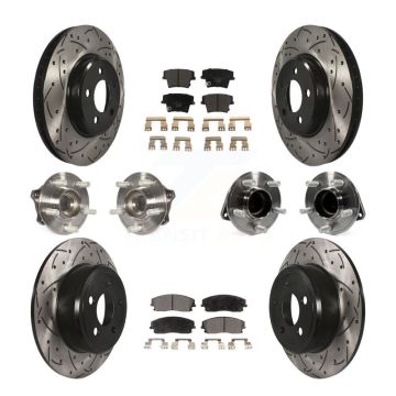 Front Rear Hub Bearing Coated Brake Rotor & Pad Kit (10Pc) For Dodge Charger Chrysler 300 KBB-111323