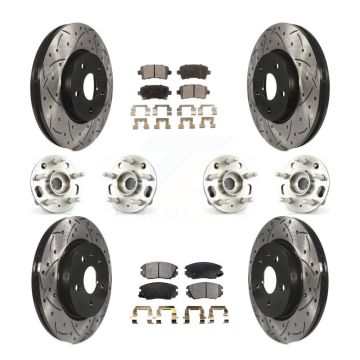 Front Rear Hub Bearing Coat Brake Rotor Pads Kit (10Pc) For Chevrolet Impala Malibu Buick KBB-111350