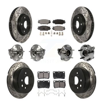 Front Rear Hub Bearing Coated Disc Brake Rotor And Ceramic Pad Kit (10Pc) For Lexus IS250 KBB-111351