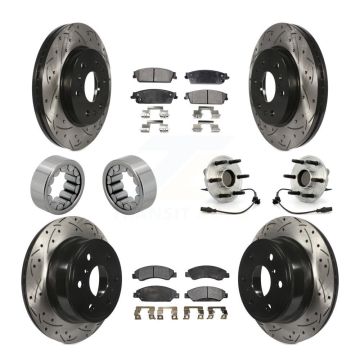 Front Rear Hub Bearing Coated Brake Rotor Pad Shoe Kit (10Pc) For Chevrolet Avalanche GMC KBB-111360