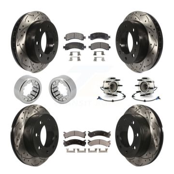 Front Rear Hub Bearing Coat Brake Rotor Pad Shoe Kit (10Pc) For GMC Savana 2500 Chevrolet KBB-111382