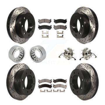 Front Rear Hub Bearing Coat Brake Rotor Pads Shoe Kit (10Pc) For Chevrolet Silverado 2500 KBB-111387