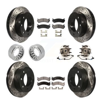Front Rear Hub Bearing Coat Brake Rotor Pads Shoe Kit (10Pc) For Hummer H2 Chevrolet 2500 KBB-111392