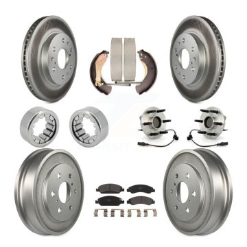 Front Rear Hub Bearing Coat Brake Rotor Pads Shoe Kit (10Pc) For Chevrolet Silverado 1500 KBB-111439