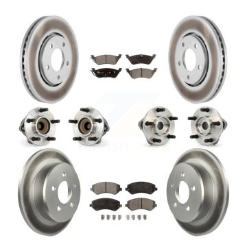 Front Rear Hub Bearing Coat Brake Rotor Pad Kit (10Pc) For Dodge Caravan Grand Chrysler & KBB-111460