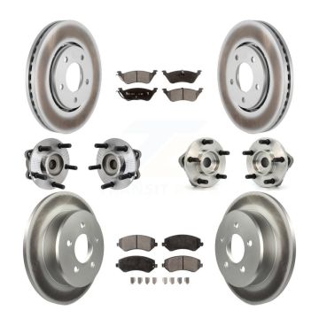 Front Rear Bearing Coat Brake Rotor Pads Kit (10Pc) For Dodge Caravan Grand Chrysler Town KBB-111463