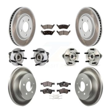 Front Rear Bearing Coat Brake Rotor Pads Kit (10Pc) For Dodge Grand Caravan Chrysler Town KBB-111466