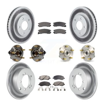 Front Rear Hub Bearing Coated Disc Brake Rotor And Pads Kit (10Pc) For Mitsubishi Eclipse KBB-111489