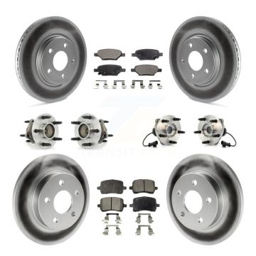 Front Rear Hub Bearing Coated Brake Rotor Pad Kit (10Pc) For Chevrolet Malibu HHR Pontiac KBB-111495