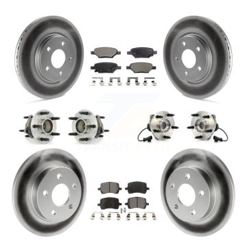 Front Rear Hub Bearing Coated Brake Rotor Pads Kit (10Pc) For Chevrolet Malibu Pontiac G6 KBB-111496