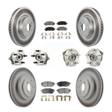 Front Rear Hub Bearings Coated Disc Brake Rotors And Pads Kit (10Pc) For Subaru Legacy KBB-111504