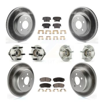 Front Rear Hub Bearing Coated Brake Rotor & Pad Kit (10Pc) For Chrysler 300 Dodge Charger KBB-111508