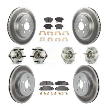 Front Rear Hub Bearing Coated Brake Rotor & Pad Kit (10Pc) For Chrysler 300 Dodge Charger KBB-111509