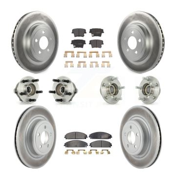 Front Rear Hub Bearings Coated Disc Brake Rotors And Pads Kit (10Pc) For Dodge Charger KBB-111510