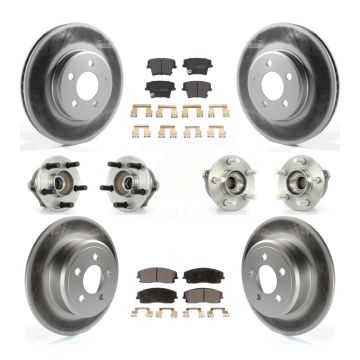 Front Rear Hub Bearing Coated Disc Brake Rotor & Pads Kit (10Pc) For Dodge Charger Magnum KBB-111515