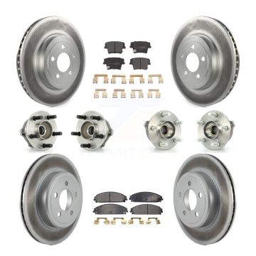 Front Rear Hub Bearing Coated Brake Rotor & Pad Kit (10Pc) For Chrysler 300 Dodge Charger KBB-111517