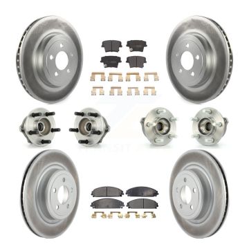 Front Rear Hub Bearing Coated Brake Rotor Pads Kit (10Pc) For Dodge Charger AWD with 5.7L KBB-111518
