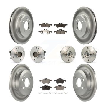 Front Rear Hub Bearings Coated Disc Brake Rotors And Pads Kit (10Pc) For Mini Cooper KBB-111520