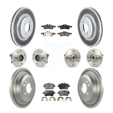 Front Rear Hub Bearings Coated Disc Brake Rotors And Pads Kit (10Pc) For Mini Cooper KBB-111521