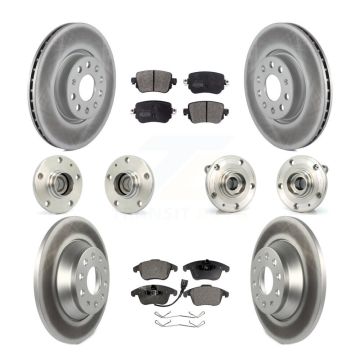 Front Rear Hub Bearing Coated Disc Brake Rotors And Pads Kit (10Pc) For 2016-2018 Audi Q3 KBB-111537