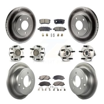 Front Rear Hub Bearing Coat Brake Rotor Pad Kit (10Pc) For Dodge Caliber SXT with Non-ABS KBB-111551