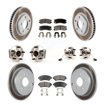Front Rear Hub Bearings Coated Disc Brake Rotors And Pads Kit (10Pc) For Pontiac Montana KBB-111579